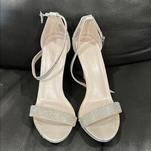 Elegant Silver Strappy Heels